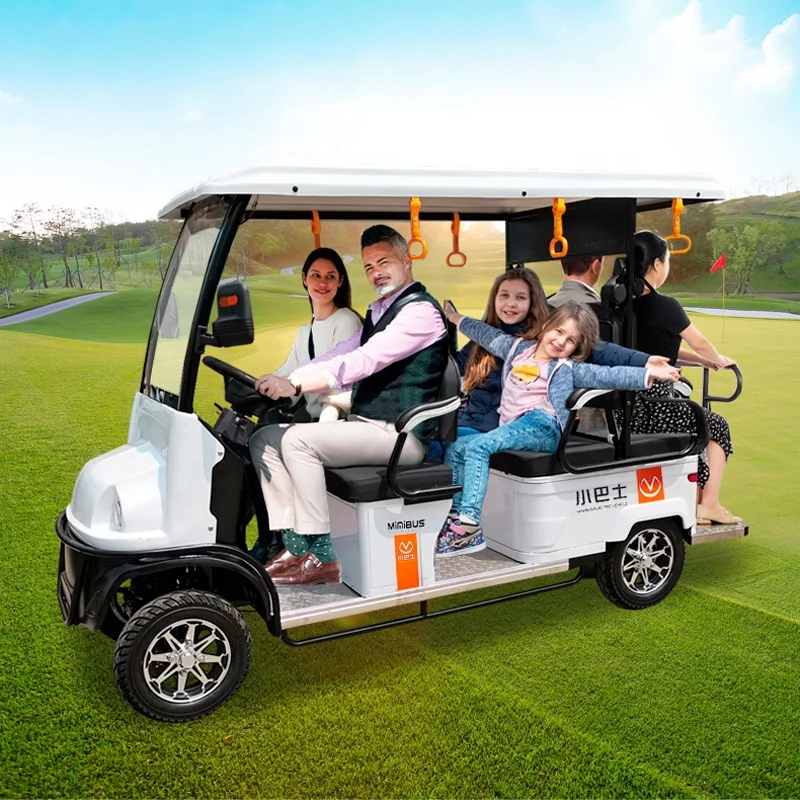 E680 Elderly Six-Seater Electric Pedicab Four-Wheel Walking Car with Sunshade for Scenic Sightseeing