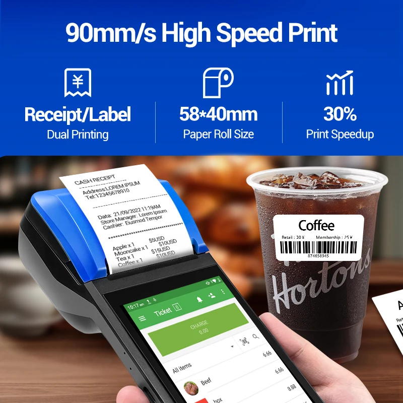 FYJ F1-55 Android 12 Pos 8-Core 4G Billing Machine Handheld Cash Register Pos Terminal NFC Card Reader Point of Sale POS Systems
