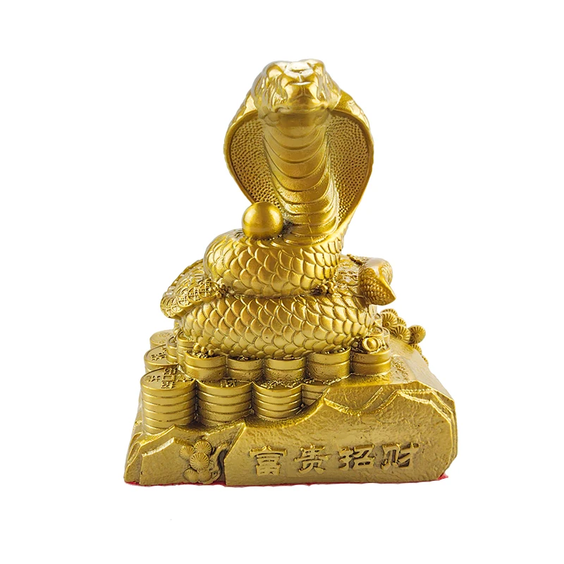 Customize design traditional Chinese zodiac handicraft brass art table top decoration golden snake metal ornaments