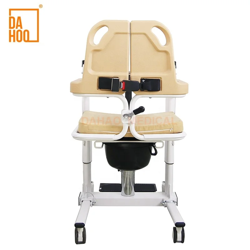 Popular I Move Toilet Commode Shower Transfer Wheelchair Patient Elderly Care Nursing Lift Transport Chair for Home Bathroom