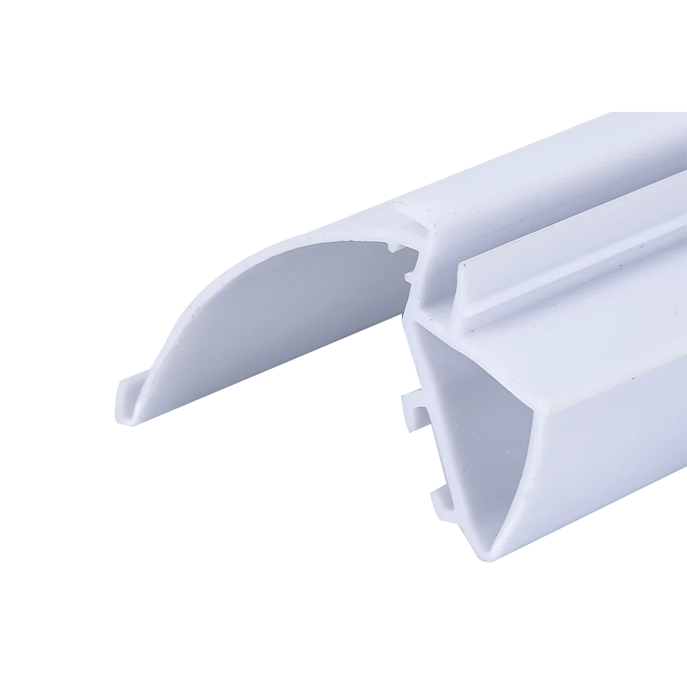 White PVC Rigid Extrusion Profiles Foam PVC Fillet Edging Chamfer Strip
