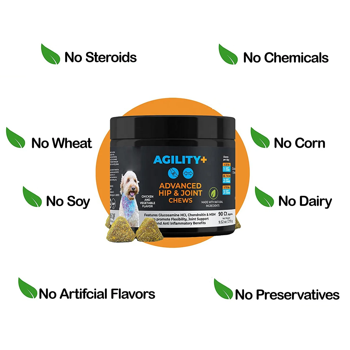 OEM добавки для бедер и суставов поливитамины собак жевательные лакомства Тазобедренные суставные жевательный Глюкозамин