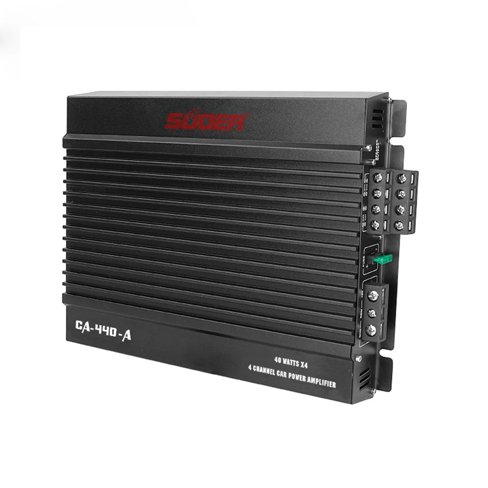 Suoer CA-440-A full range car amplifier stereo 295*230*55mm 4 channel power car amplifier