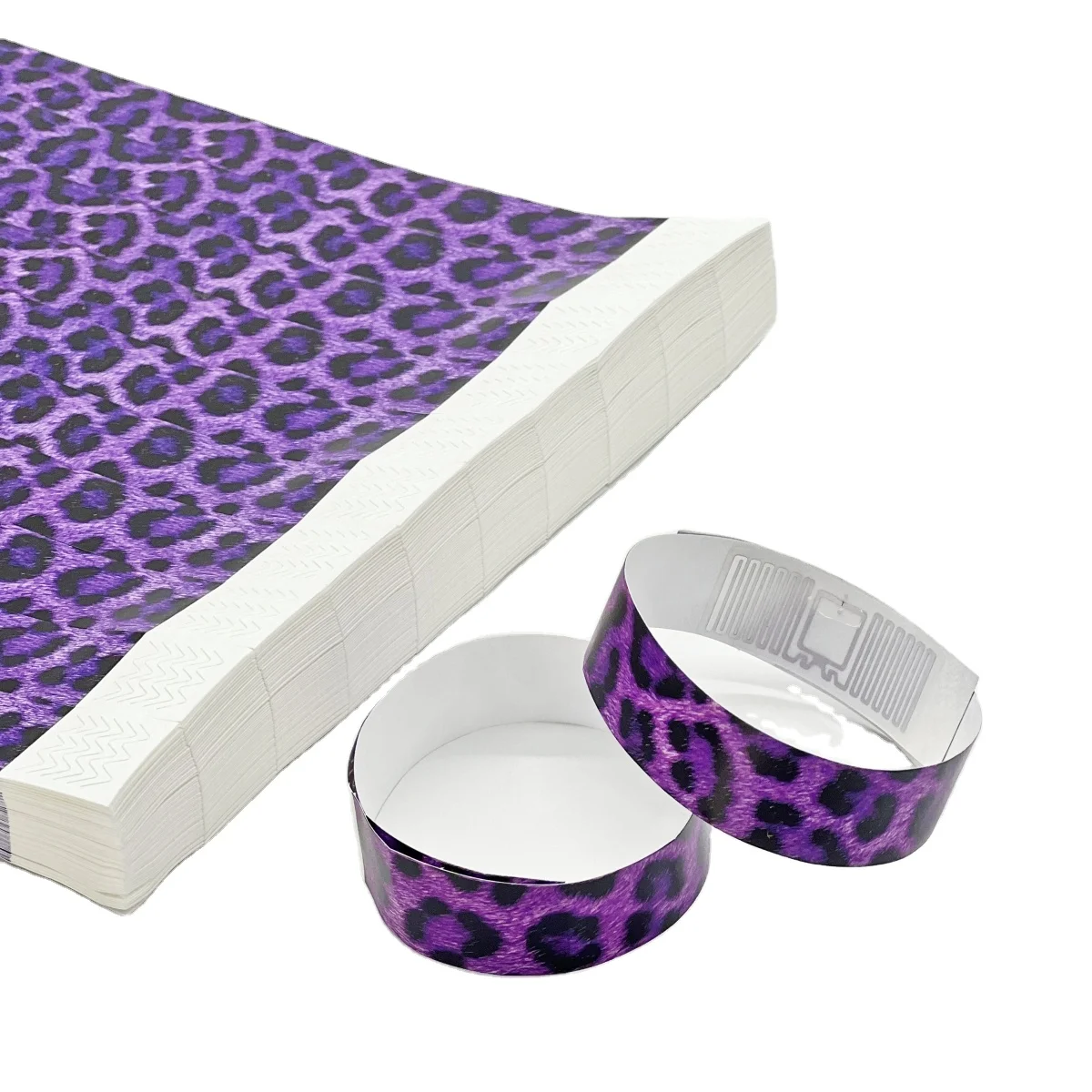 Custom Logo Printed Bracelet Waterproof Paper Tyvek RFID  Wristbands NFC function for Event Party Supplies ticket with chip