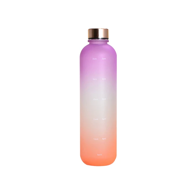 Durable BPA Free Non-Toxic for Home Fitness Gym Sports 32oz 1Liter Water Bottle with Time Marker