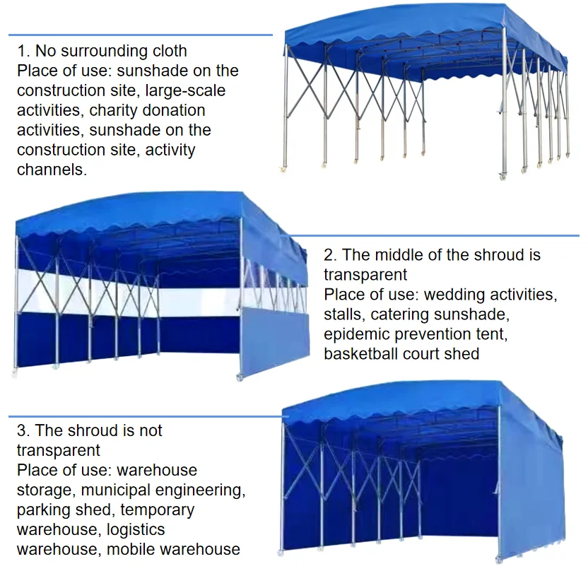 Big Size Push Pull Retractable With Wheel For Carport Folding Garage  Caravan Awning Tent