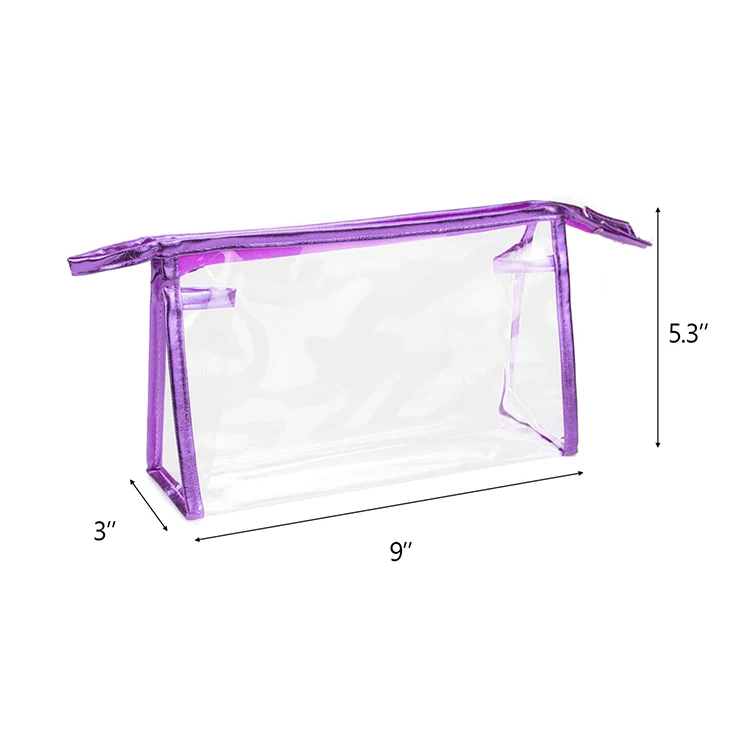 Wholesale Custom logo  Pvc Cosmetic Pouch Beauty Case Makeup Bag Cosmetic Bags transparent  make up bags