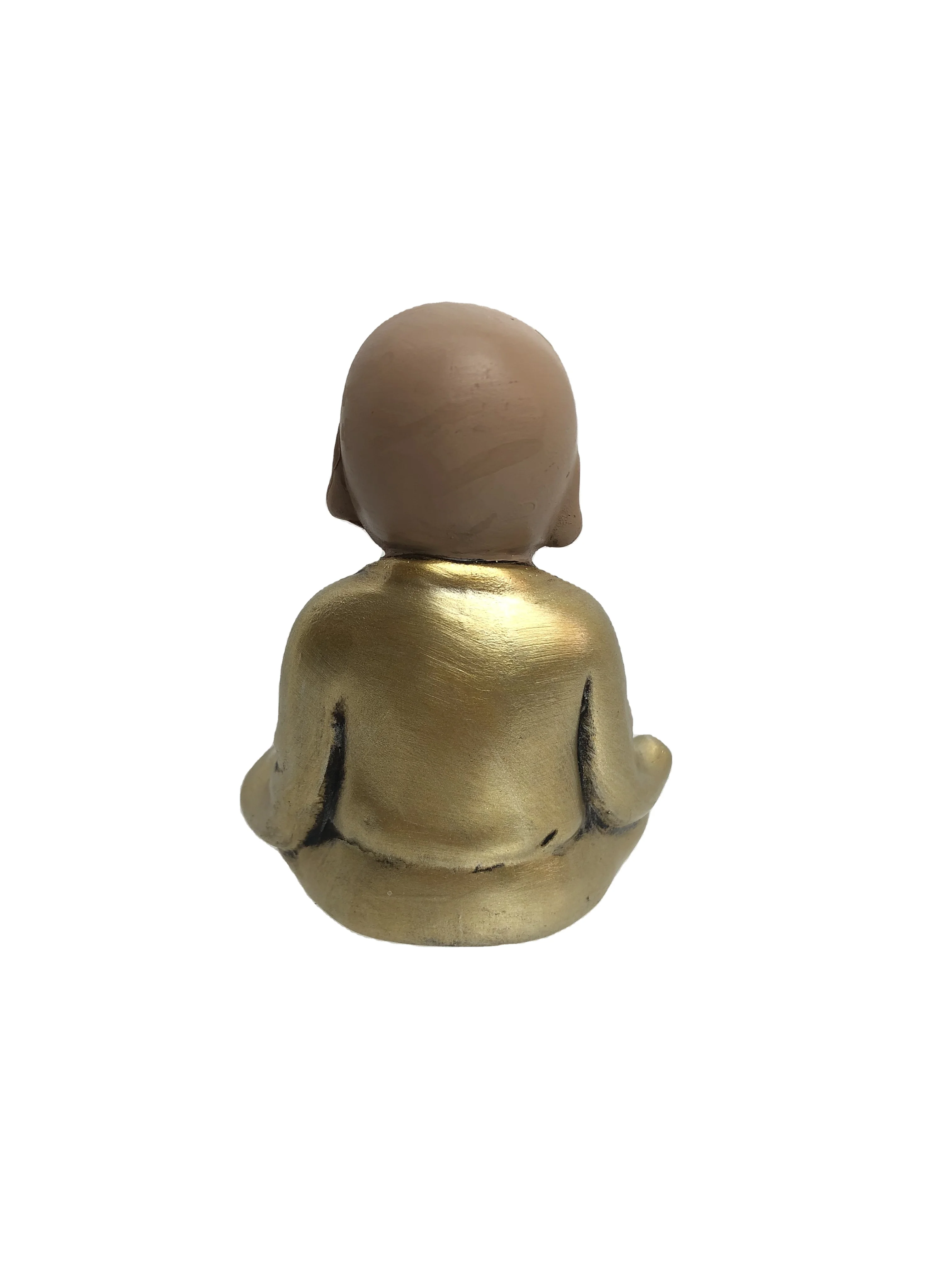 
Custom home garden brown golden buddha statue buddhist monk resin crafts supplies 