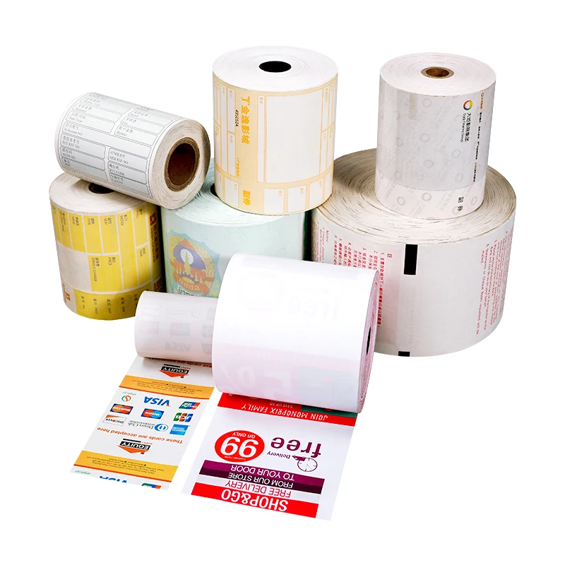 Custom LOGO thermal printed back paper rolls 80x80mm 57x40mm Bank ATM Paper Roll