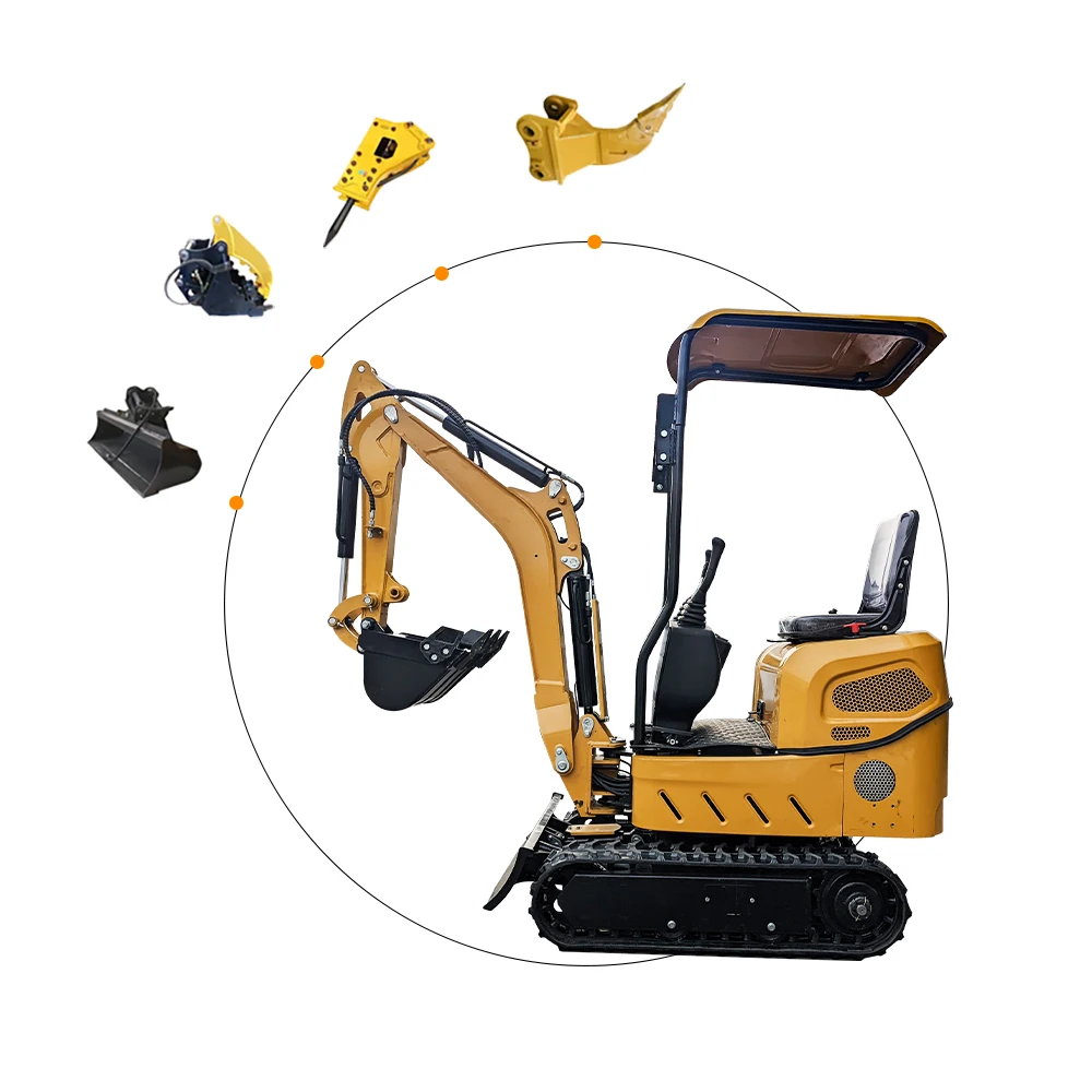 0.8ton Digger Micro Excavator with Hydraulic Ripper Rake Mini Diesel Arm Engine CE/EPA/Euro 5 Certified Miniature Excavator