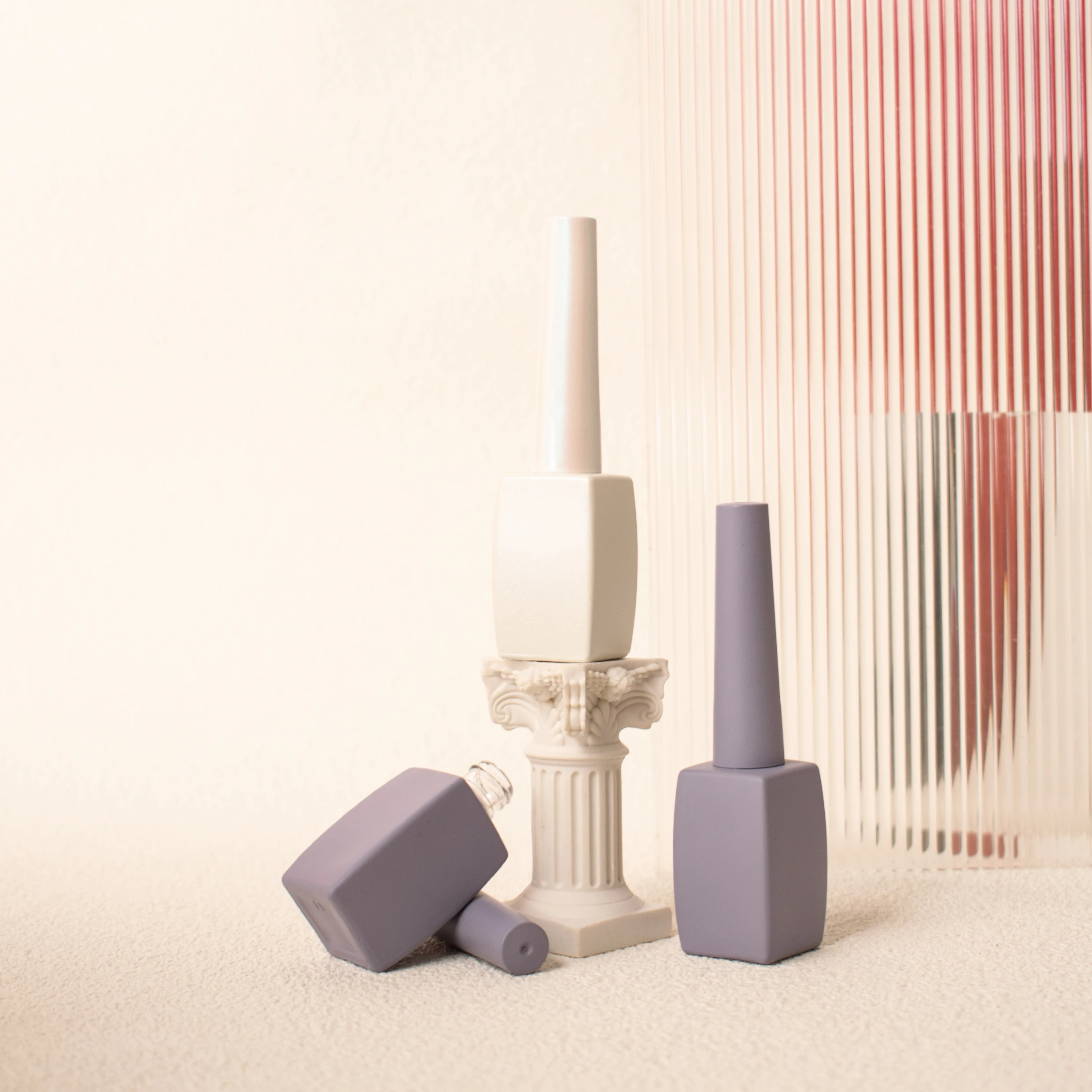 15ml matte unique gel nail polish oil glass bottle with brush custom made alcohol free nail polish glass bottle
