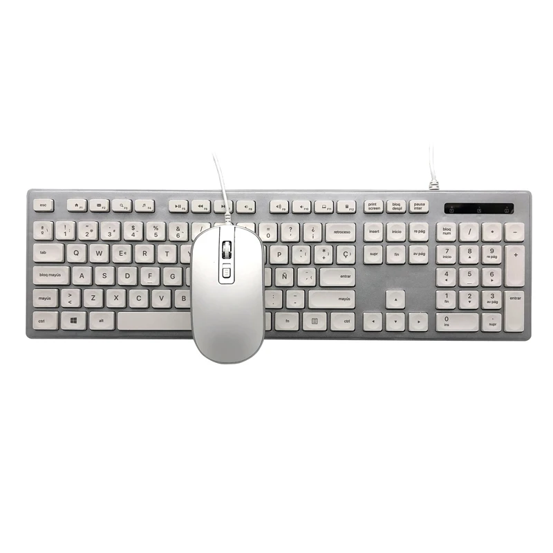 Горячая Распродажа! Модные шоколадные колпачки Мультимедиа USB Проводная Офисная Клавиатура и мышь комбо KMC-112