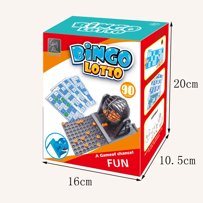 6+ kids development thinking family fun 90 ball black lottery machine bingo with 24 cards