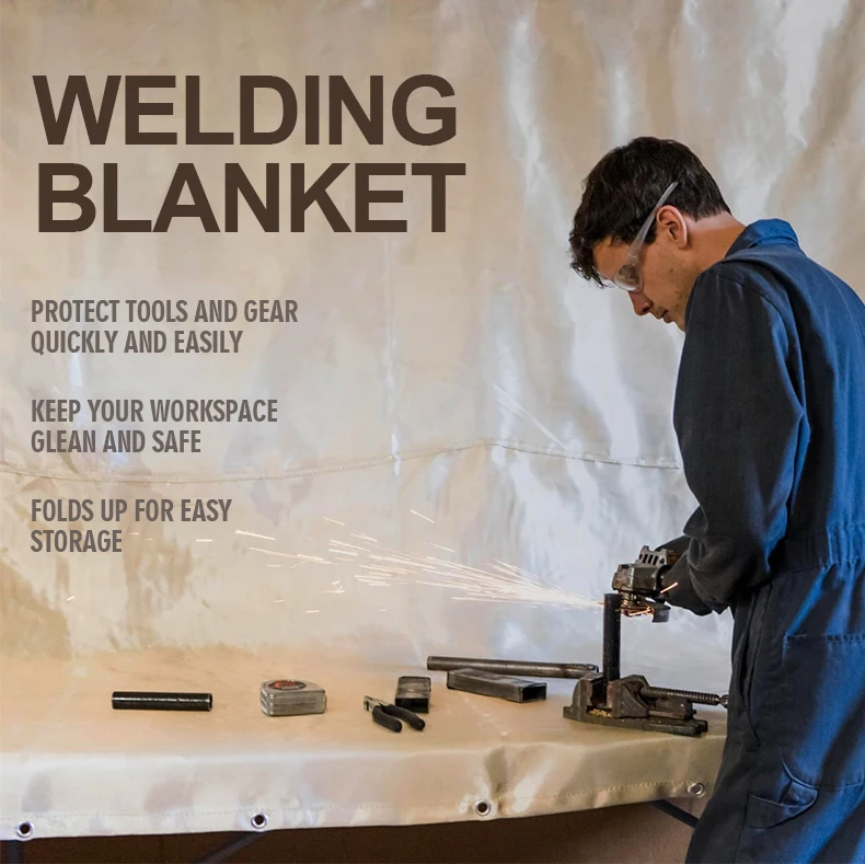 Custom fire retardant fiberglass fireproof 1.5mm welding blanket