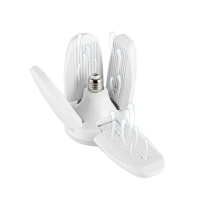 60 Вт Deformanle Светодиодная лампа вентилятора E27 регулируемый свет складной Вентилятор лезвие Светодиодная лампа 360 градусов Энергосберегающая светодиодная лампа
