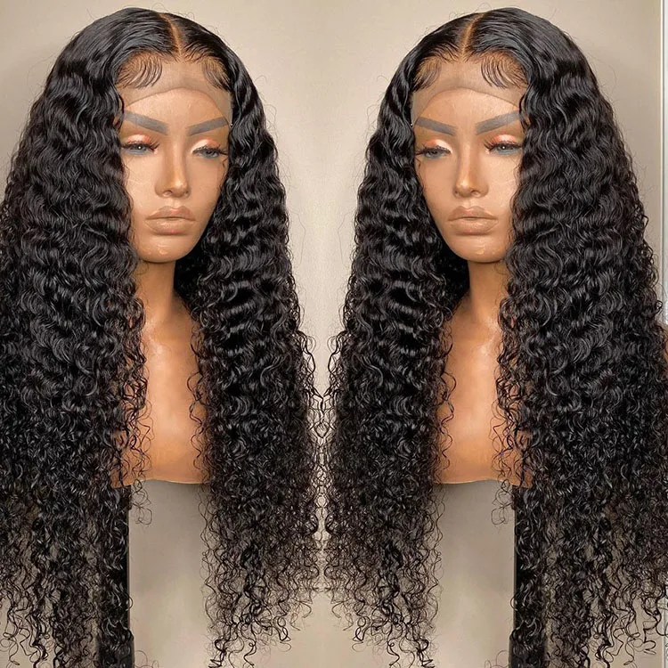 100% Remy Natural Human Hair Wig 150 Density 13X6 Lace Frontal Water Wave Wig