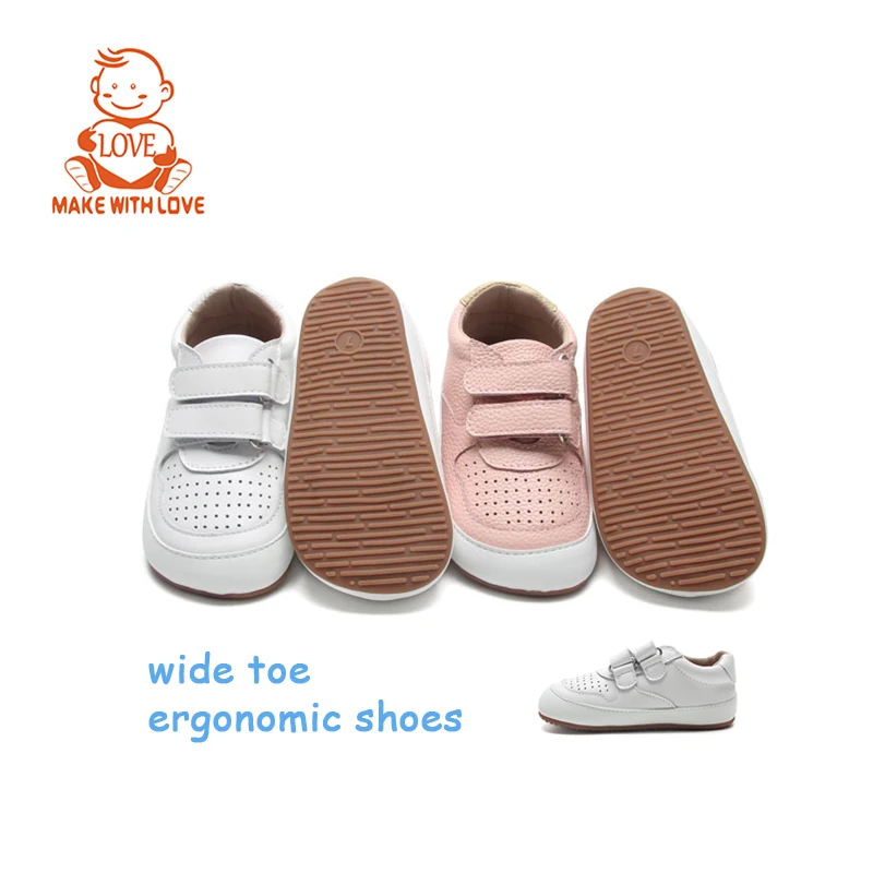 BEIBEIHAPPY Low MOQ Minimalist Leather Fit Zero Drop Barefoot Sneaker Baby Child Toddler Ergonomics Wide Tow Box Kids Shoes