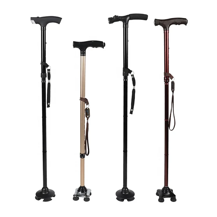 Aluminum adjustable walking portable elderly disabled medical arm walking cane  with led light