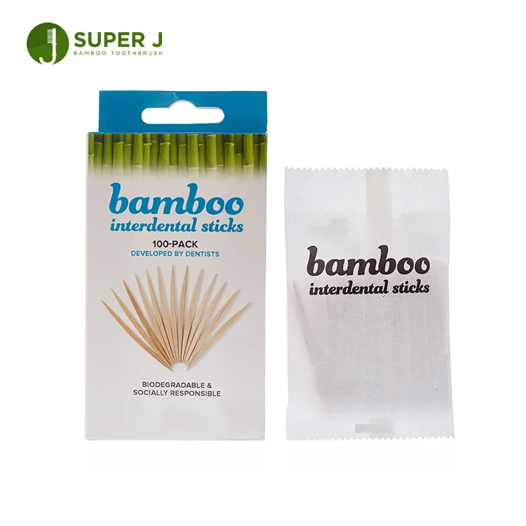 
High quality biodegradable bamboo interdental brush toothpick 