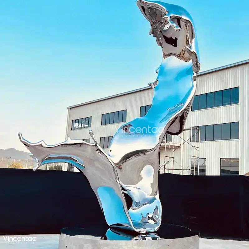 Vincentaa Garden Art Decor Face Sculpture Metal Stainless Steel Modern Outdoor Sculpture Custom