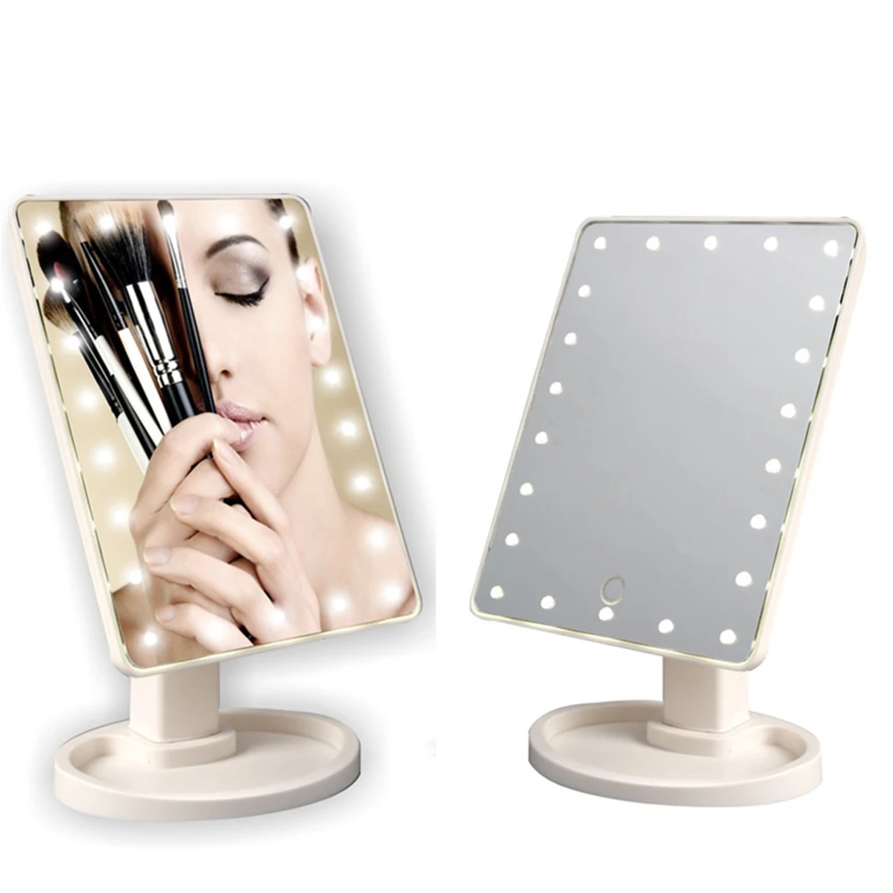 Hot Selling Multifunctional Battery Powered 360 Degree Rotation Led Light Makeup Mirror Compact Mirror with light
