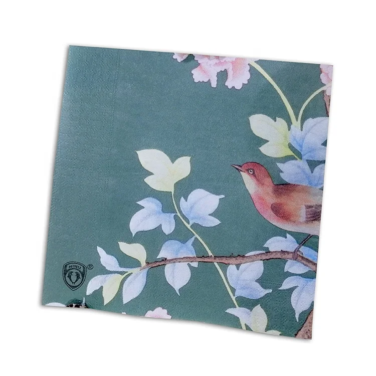 
Folded tissue flower printed paper napkins serviettes 