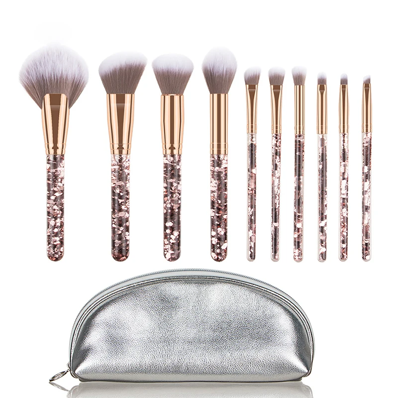 Chocolate Standing Beginners Pu Holder Makeup Brush For Liquid Foundation Set Sample Set For Eye Makeup Brush Set