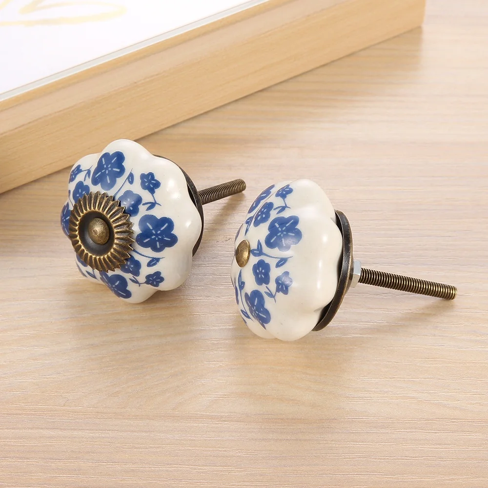 Ceramics Furniture Handles Hot Sale Style Drawer Pulls Antique Kitchen Vintage Knobs and Pulls Handles for Cabinets Handle