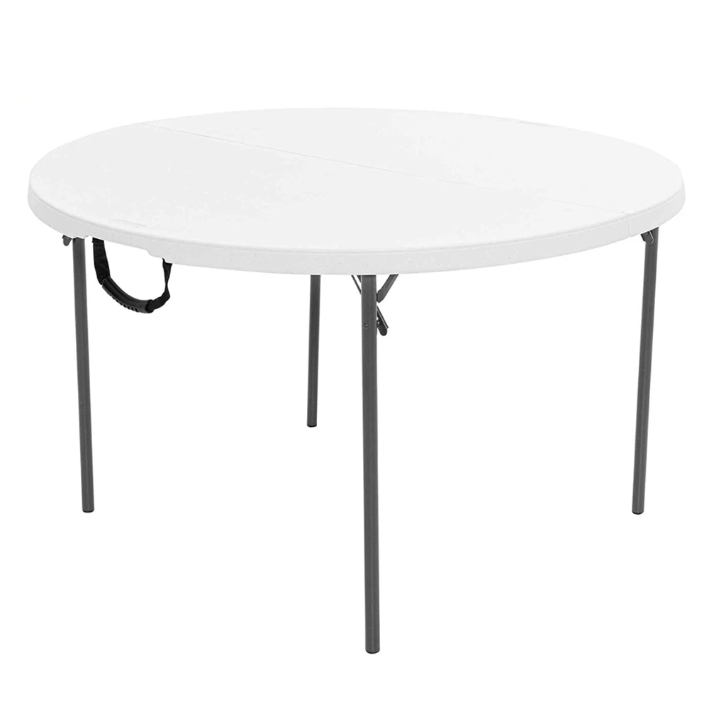 
Outdoor Furniture 4-Foot Round Bi-Fold Granite White Plastic Banquet Folding Table for Restaurant 