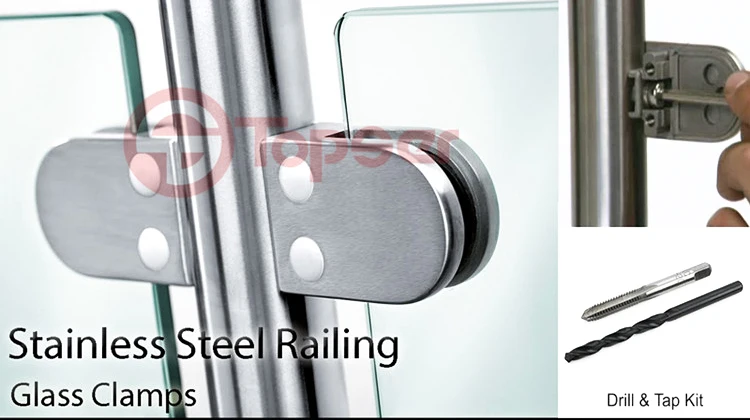 Stainless Steel 304/316 Polished Chrome Solid D Type Railing Glass Clamp