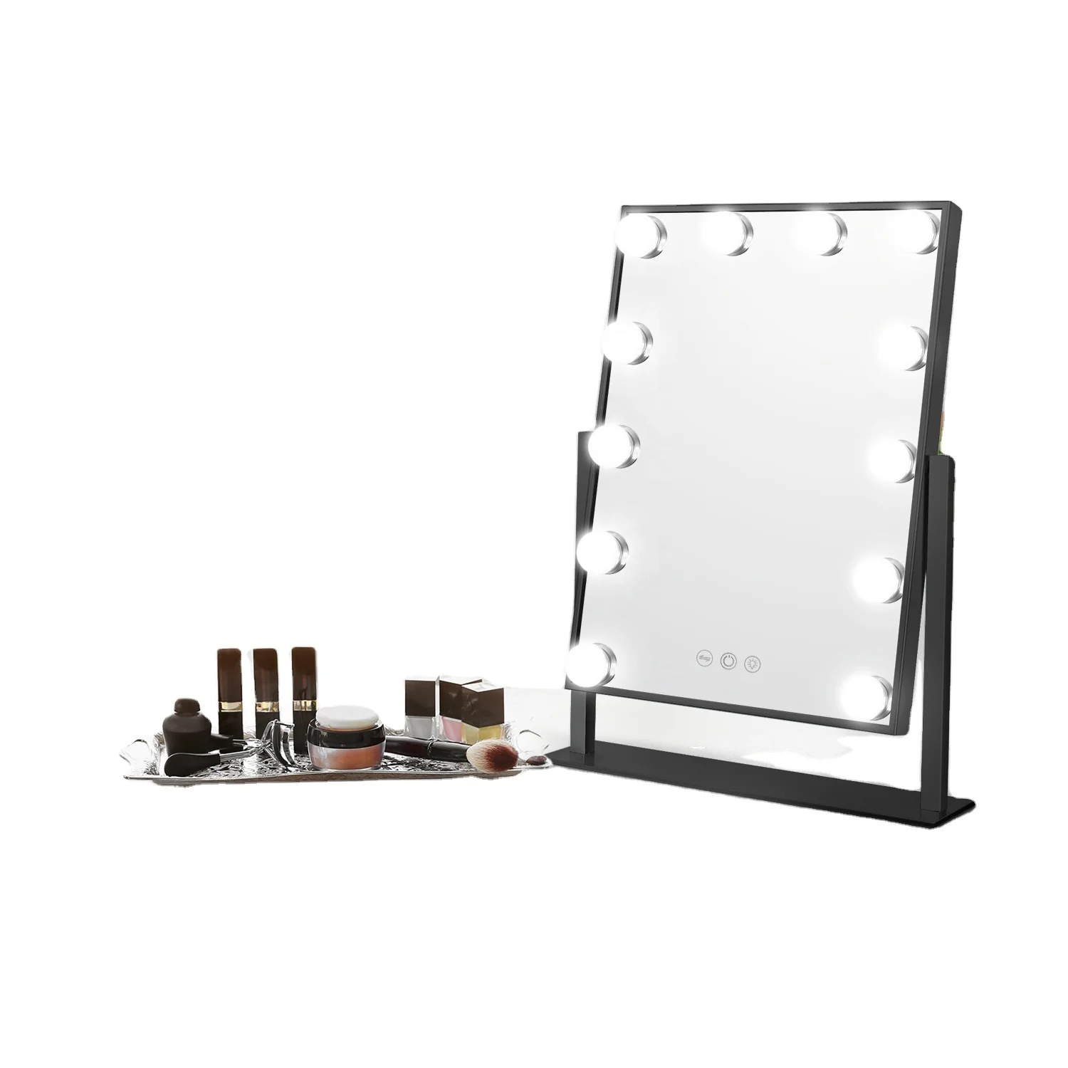 10x Magnifying Beauty Desktop Dimmable Touchscreen Vanity Mirror Hollywood Style Dressing Table Mirror With Bulbs