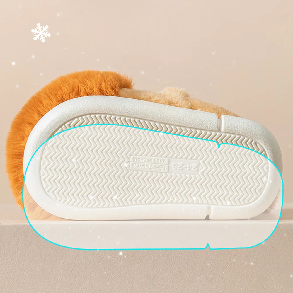 Winter Children Kids Plush Lion Sneaker Slippers for Kids Boys and Girls