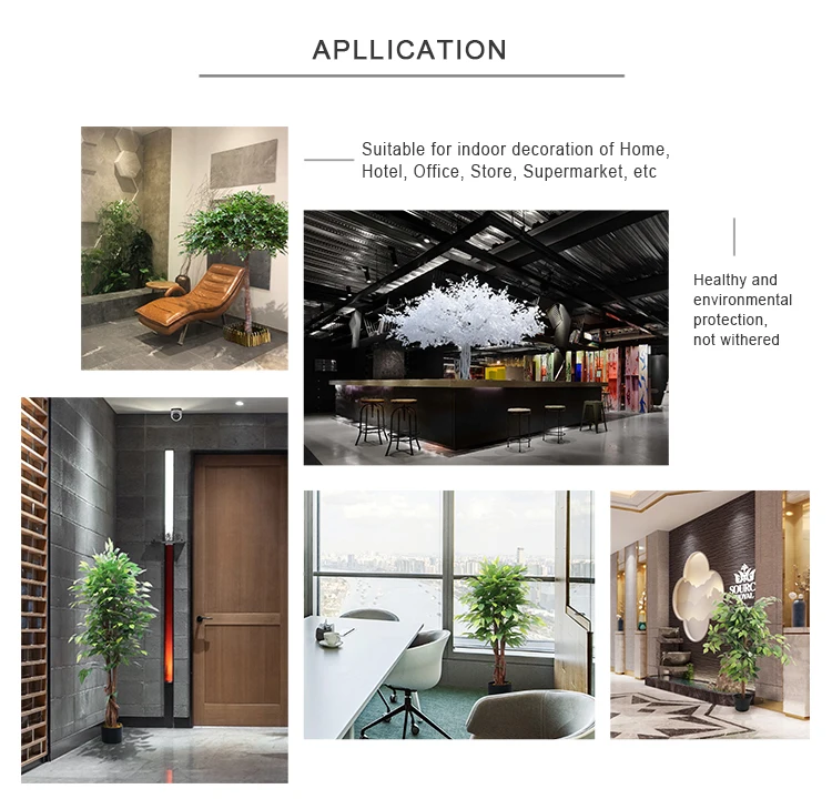 Small Fake Lush Ficus Tree for Livingroom Decoration Banyan Plant Green Artificial Bonsai Ficus