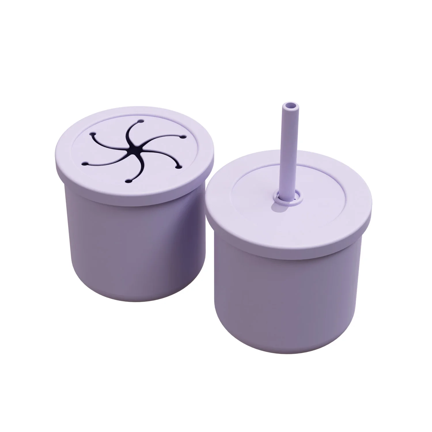 Non Spill 2 In 1 Silicone Baby Straw Cup Toddler Learning Snack Drink Baby Sippy Cup With Straw And Lids