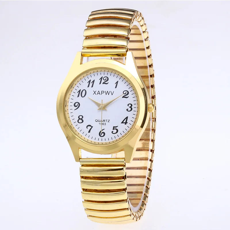 C-1001 Classic large plate quartz watch elastic elastic band digital face watch for men and women