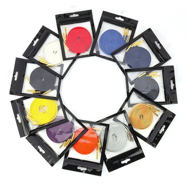 Wholesale Pu Leather Shoelaces Luxury Leather Shoe Laces With Gold Tips Aglets Soft Boot Laces For Leather Boot Sneakers Laces