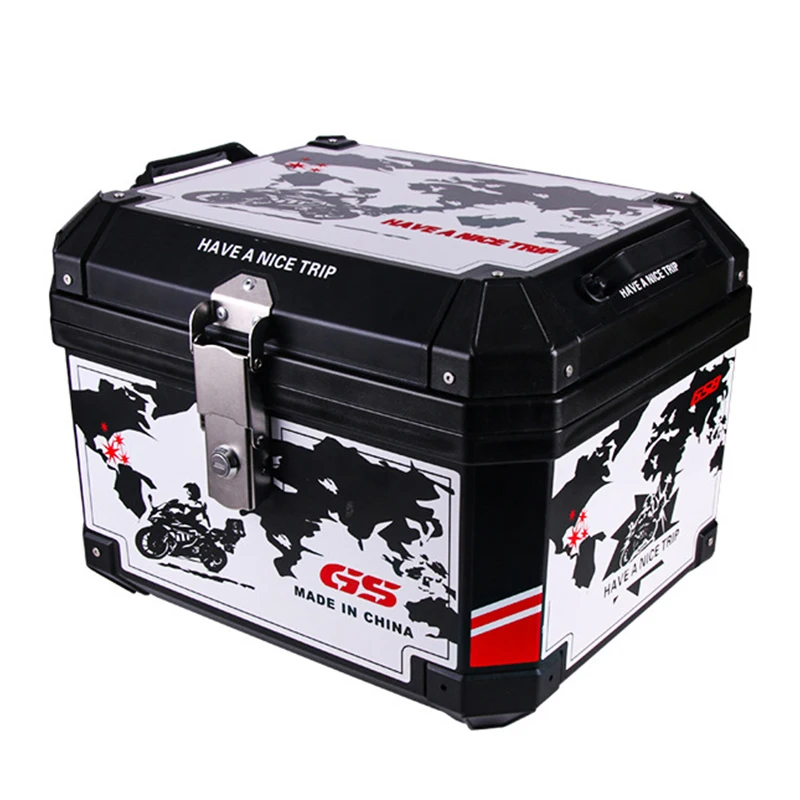 Wholesale 45L Motorcycle Tail Boxes Modified ABS Top Case For Other Motorcycle Safe Anti-theft Lock Motorcycle Rear Box