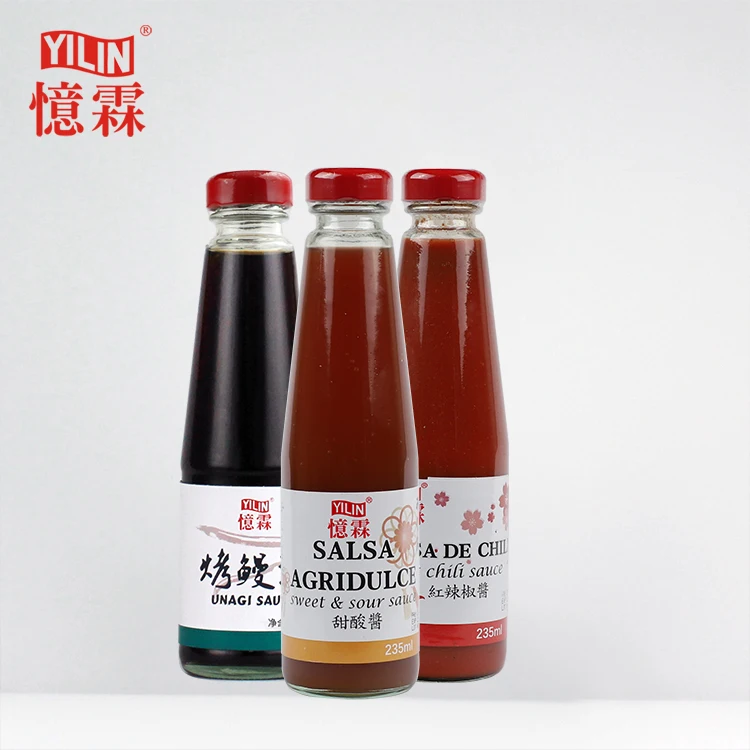 glass bottle Packing Natural  sweet and sour sauce for supermarket