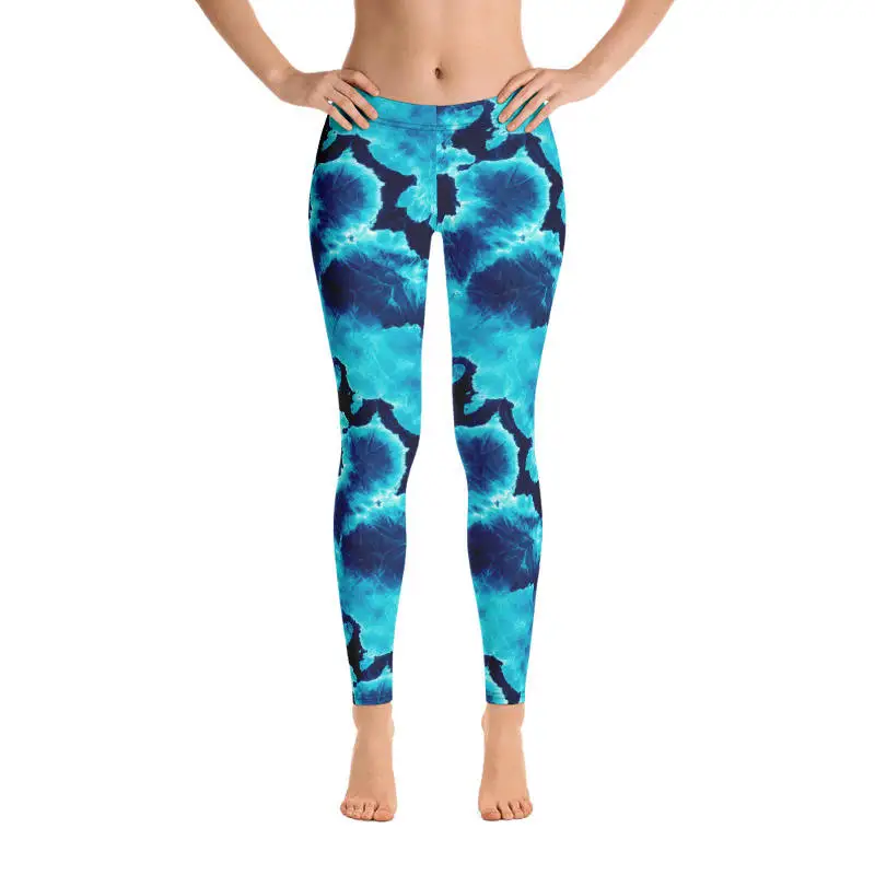 OEM Custom Super Soft Seamed Women Tight Leggings Double Brushed Tie Dye Leggings
