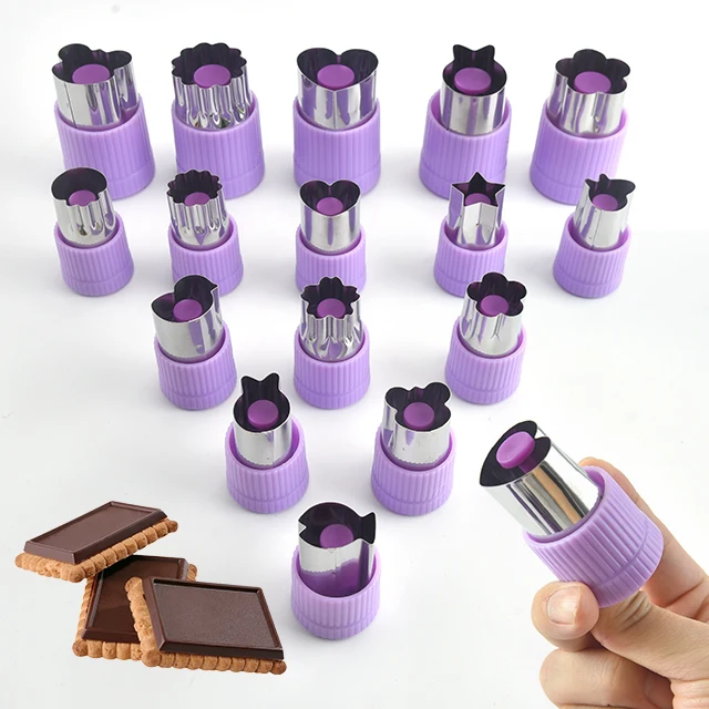 New Baking  Stainless Steel Sandwich Cake Vegetable Biscuits Mould Fruit Plunger Press Mold Cookie Cutter Set For Children