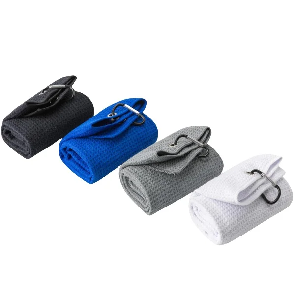 Low MOO Golf Club Towel Custom Microfiber Sublimation Golf Towel Microfiber Golf towel with hiking button