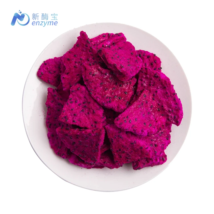 OEM Private Label Wholesale Bulk  Pitaya Pieces Freeze Dried Dragon Fruit Dices/Cubes with Free Sample