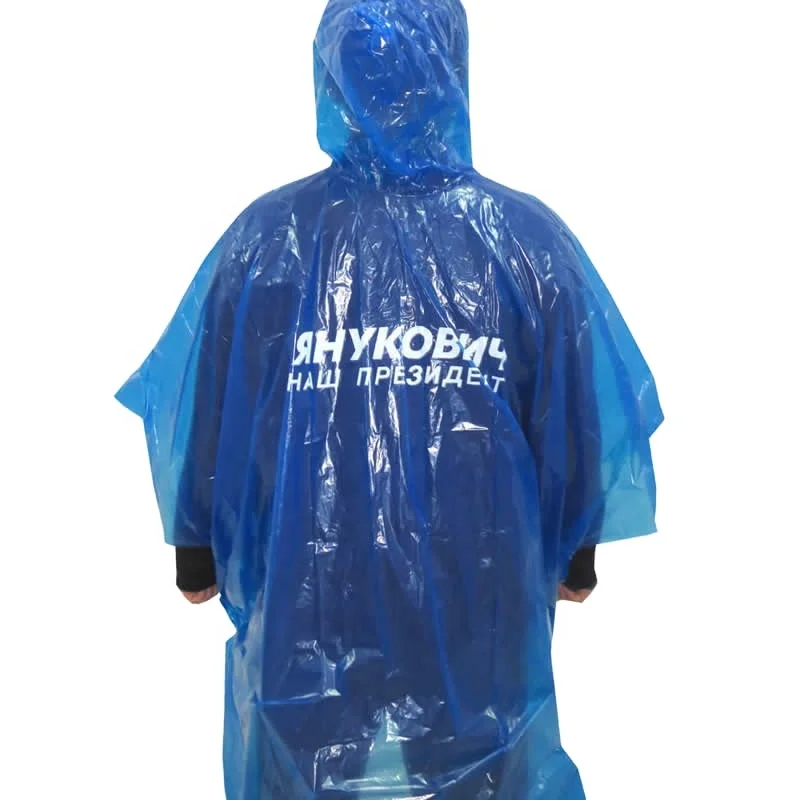 
LDPE disposable rain ponchos with custom logo printing for promotion 