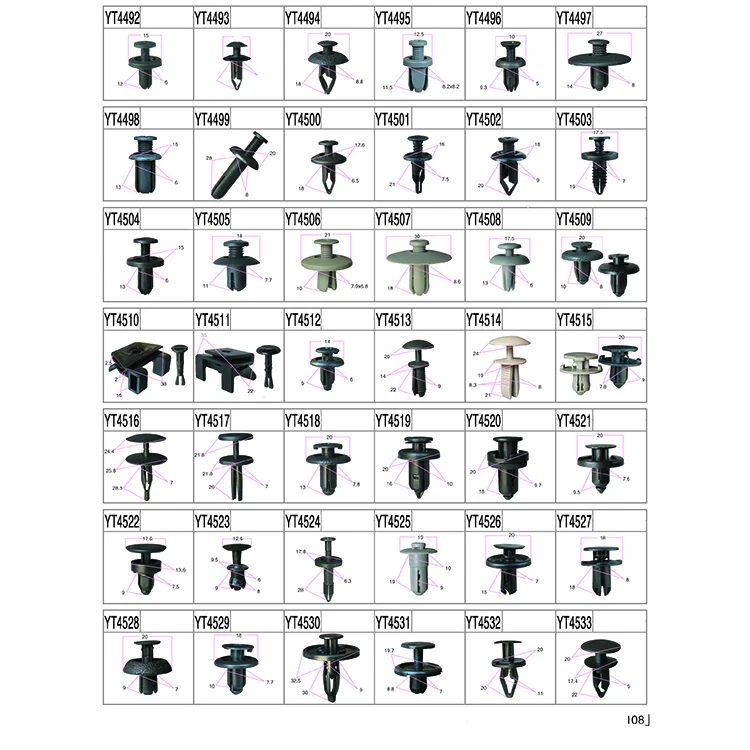 Car Hole Plastic Rivets Fastener Push Black Door Trim Panel Retainer Clips Auto Fasteners Clip