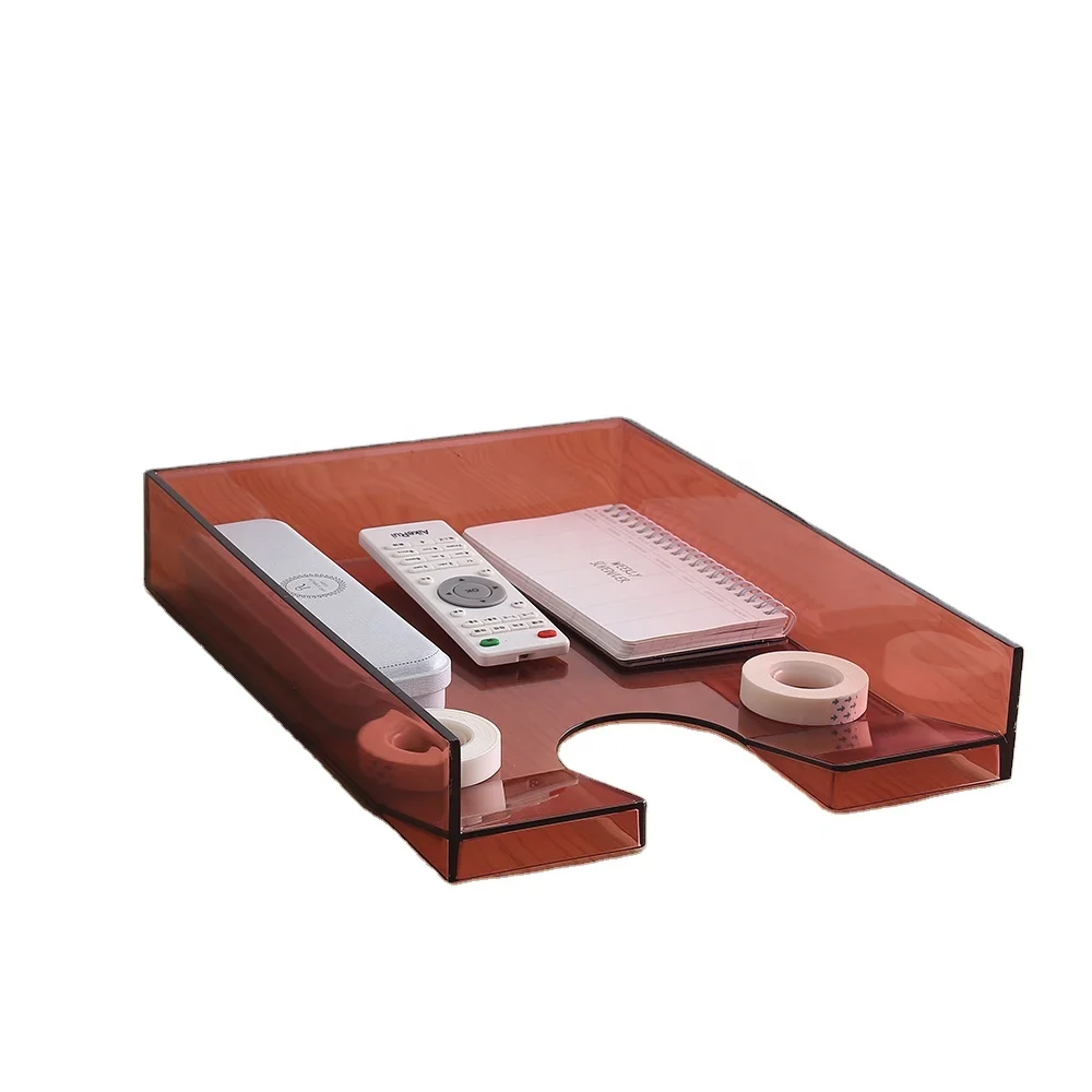 Clear transparent File Storage Box Acrylic Office Desk Organizer Stackable Letter Tray