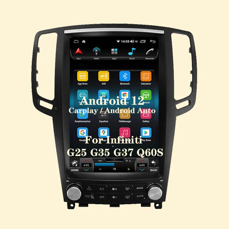 12 1 дюймов 128 г Tesla экран для Infiniti G25 G35 G37 2006-2013 Android автомобильный мультимедийный плеер авто Carplay GPS