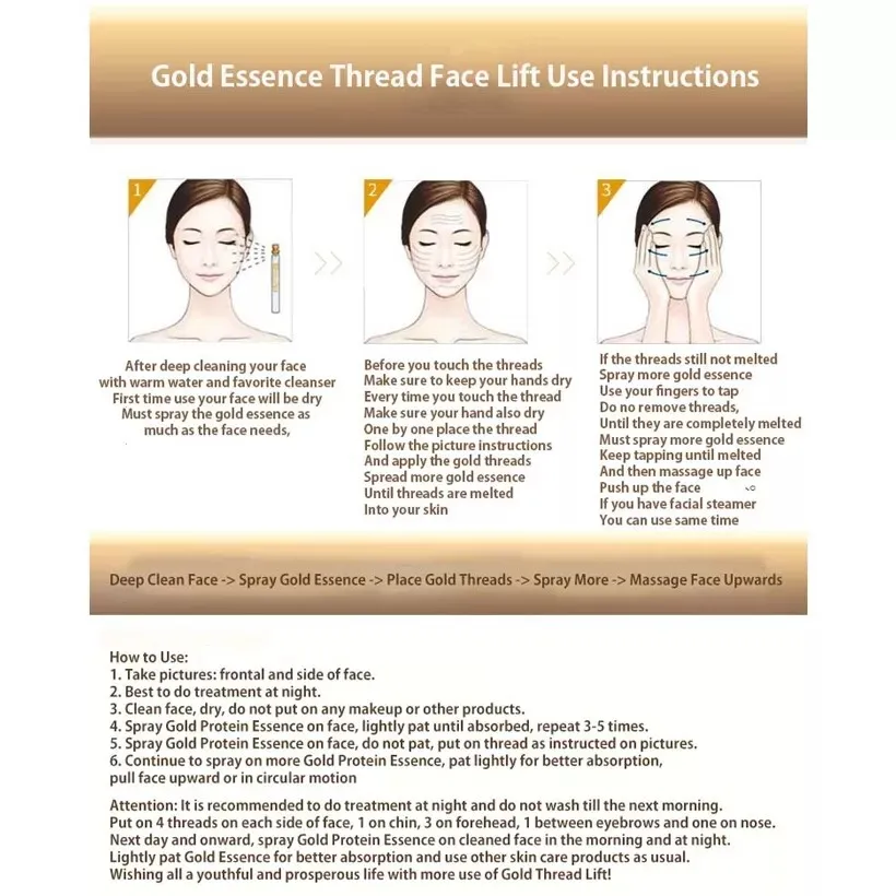 Gold Protein Peptide Line Carving No Needle Face Serum Set with 2 bottles lines sustainable white skincare bottle