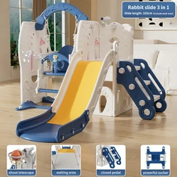 High Quality Rabbit Design Slide And Swing For Kids Play Yard Indoor Playground Basketball Hoop Toddler Play