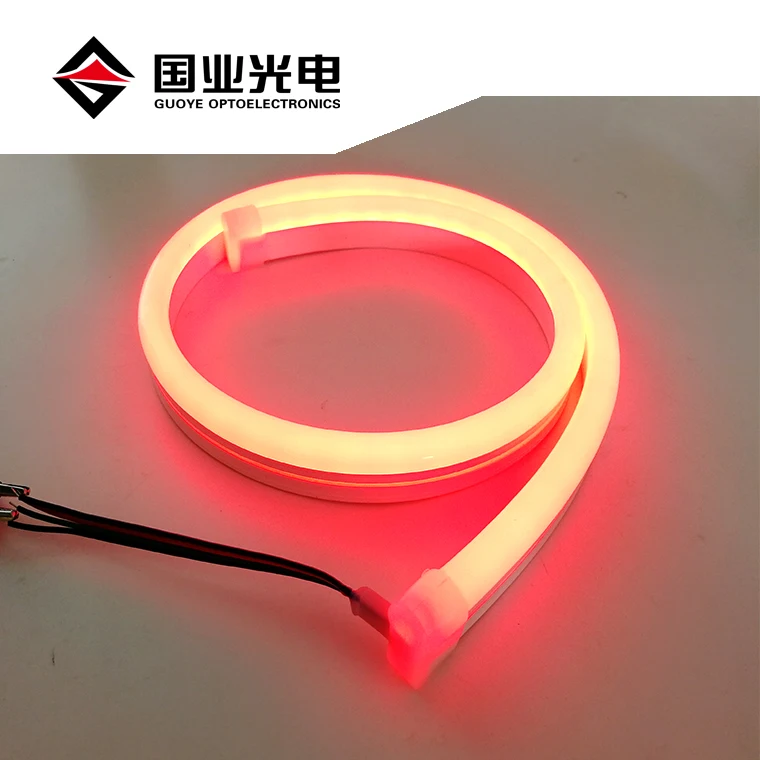 Guoye популярный RGB гибкий неоновый светодиод 10x23 мм силиконовый чехол IP67 водонепроницаемый 12 в 24 В неоновая полоса Светодиодная гибкая конструкция
