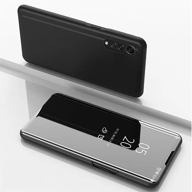 Clear View PC Cover Mirror Flip Leather Stand Protective Case For LG Velvet K42 K22 S21 Ultra S21 Plus Note 20